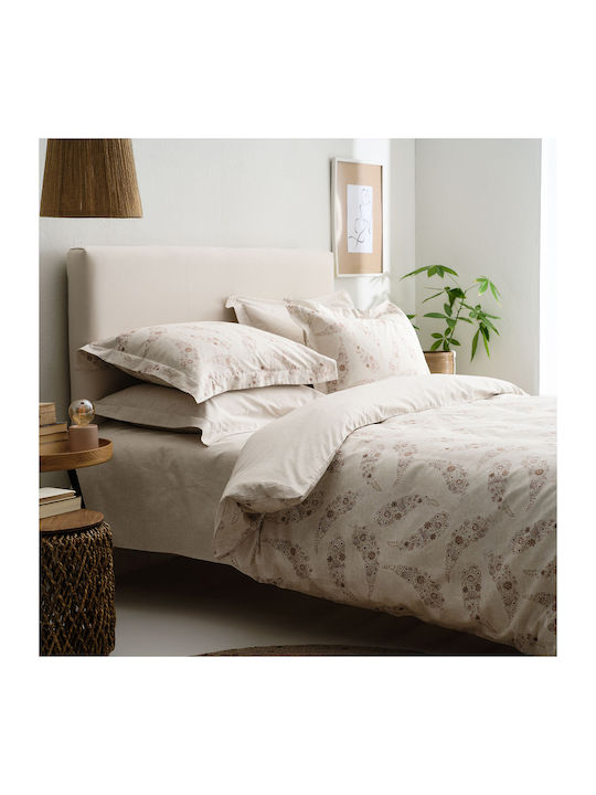 Vesta Home Vesta Home Cotton Satin Duvet Cover Set 230x240cm Super King with 2 Pillowcases Karen Sand