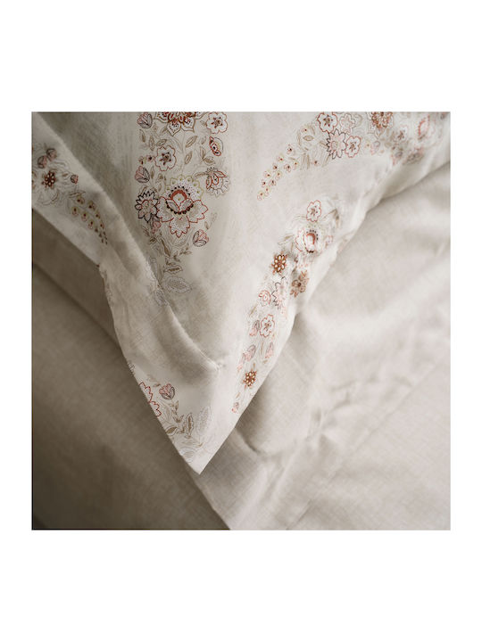 Vesta Home Vesta Home Cotton Satin Duvet Cover Set 230x240cm Super King with 2 Pillowcases Karen Sand