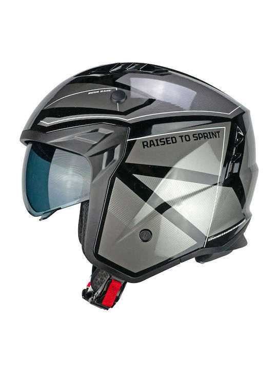 CGM Rush Race 155S Black Graphite Motorradhelm Jet ECE 22.06 1150gr mit Sonnenblende