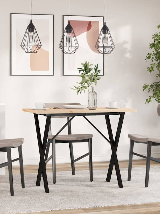 Table Dining Room from Solid Wood & Metal Coffee 100x50x75.5cm