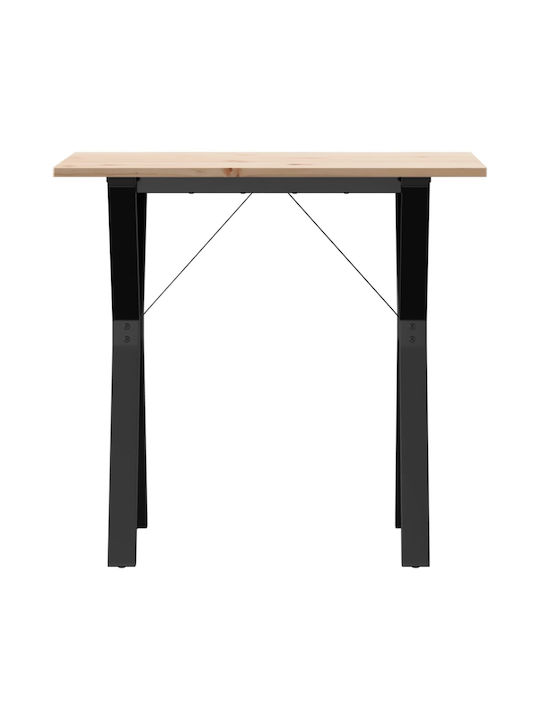 Masă Sala de mese din Lemn Masiv & Metal Maro 80x50x75buc