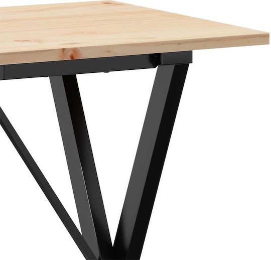 Tisch Speisesaal aus Massivholz & Metall Coffee 80x50x75cm