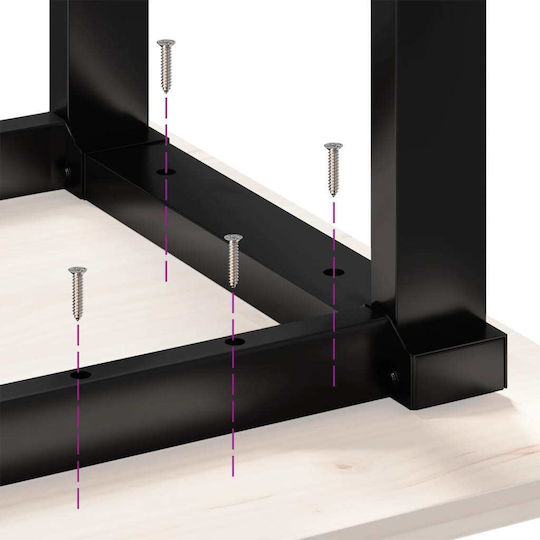 Table Dining Room from Solid Wood & Metal Coffee 100x50x75cm