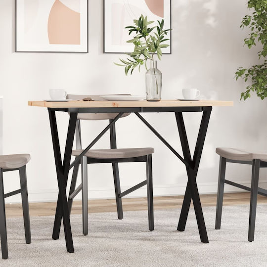 Table Dining Room from Solid Wood & Metal Coffee 100x50x75.5cm