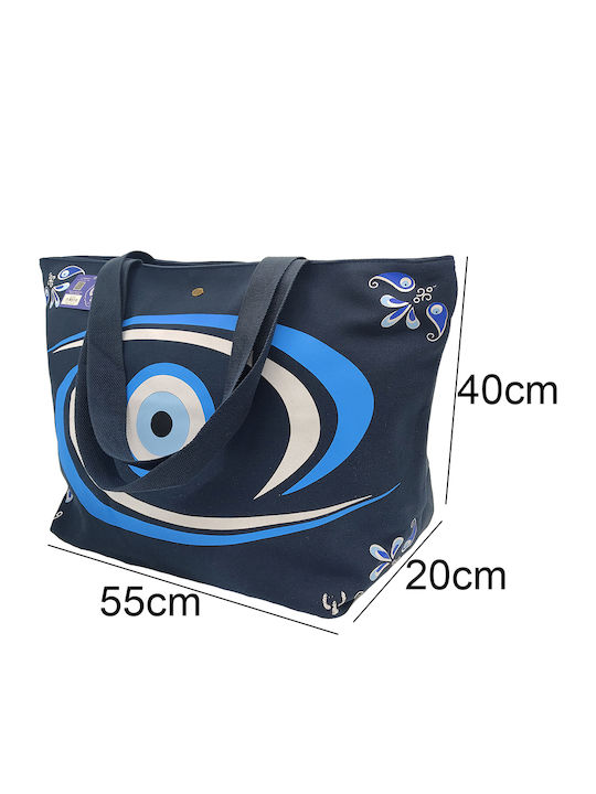 Aria Stoff Strandtasche Blau