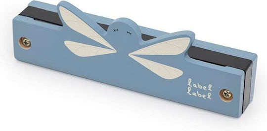 Label Label Holz Mundharmonika Blau