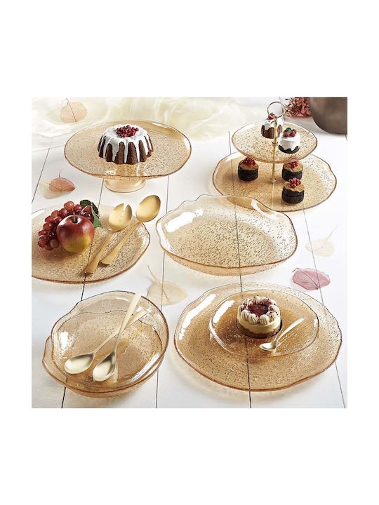 Cryspo Trio Glass Dessert Tower Stand with 2 Tiers Brown Ø33cm