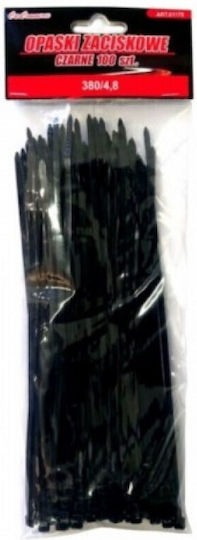 Lampa Lampa Kunststoff Kabelbinder 380mmx4.8mm in Schwarz Farbe 100 Stück LM61178-CC