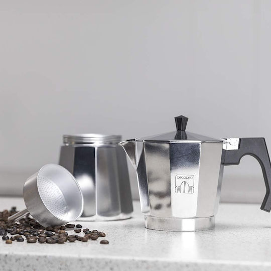 Cecotec Mokclassic Elektrischer Espressokocher für den Herd 3 Tassen Edelstahl Braun