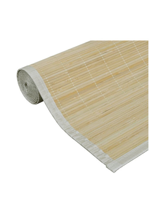 vidaXL Teppich Rechteckig Natural Bamboo