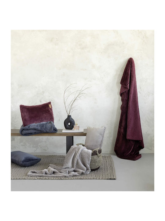 Nima Nuan Velvet Blanket Sofa 130x170cm Burgundy