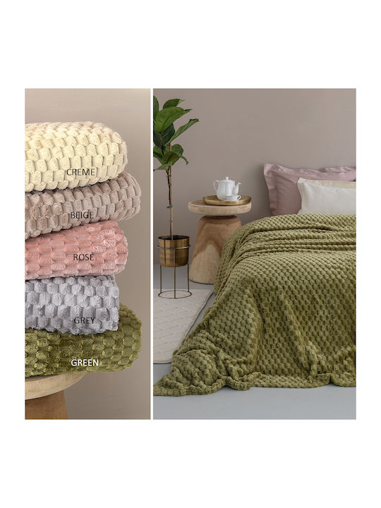 Palamaiki Aster Κουβέρτα Fleece Μονή 160x220εκ. Green