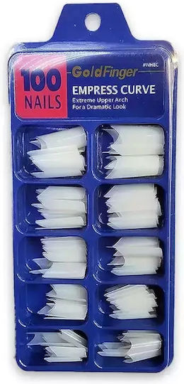 Finger Εmpress Curve Tips Νυχιών σε Χρυσό Χρώμα 100τμχ WD55422