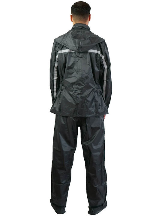 Adiavroxo (Work Aprons & Sleeves) Set impermeabil pentru pantaloni și jachetă de motocicletă pentru bărbați Negru Culoare