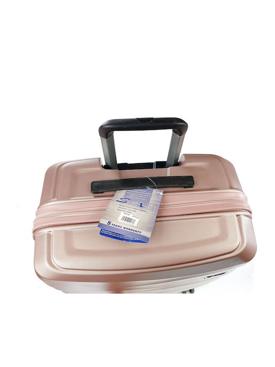 Stelxis Große Hartschale Reisekoffer Rose Gold mit 4 Rädern Höhe 76cm