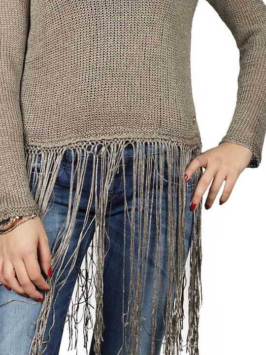 Damen Kurz Pullover Braun