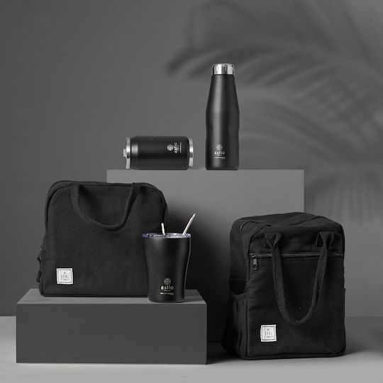 Estia Travel Flask Save the Aegean Bottle Thermos Stainless Steel 500ml Midnight Black