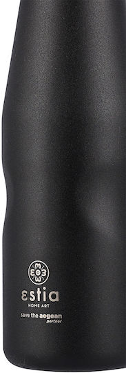 Estia Travel Flask Save the Aegean Bottle Thermos Stainless Steel 500ml Midnight Black