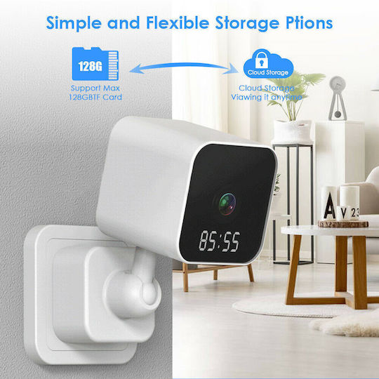 Andowl Hidden Camera WiFi Clock 1080p with Memory Card Slot and Motion Detector