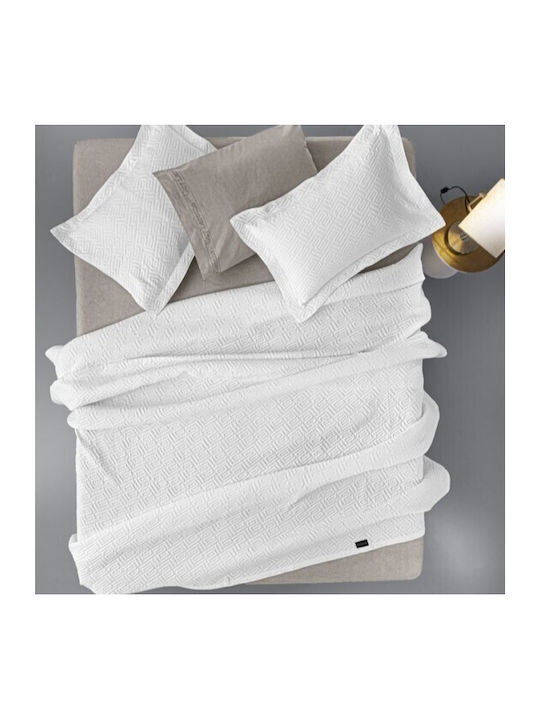 Guy Laroche Pattern Κουβέρτα Πικέ Υπέρδιπλη 245x260εκ. White