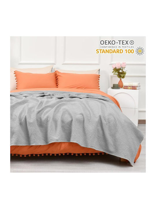 Viosarp Κουβέρτα Πικέ Υπέρδιπλη 220x240εκ. Γκρι