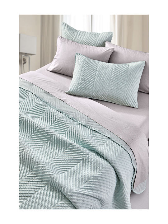 Guy Laroche Bone Σετ Κουβερλί Ημίδιπλο Microfiber Bone Mint 180x240cm 2τμχ