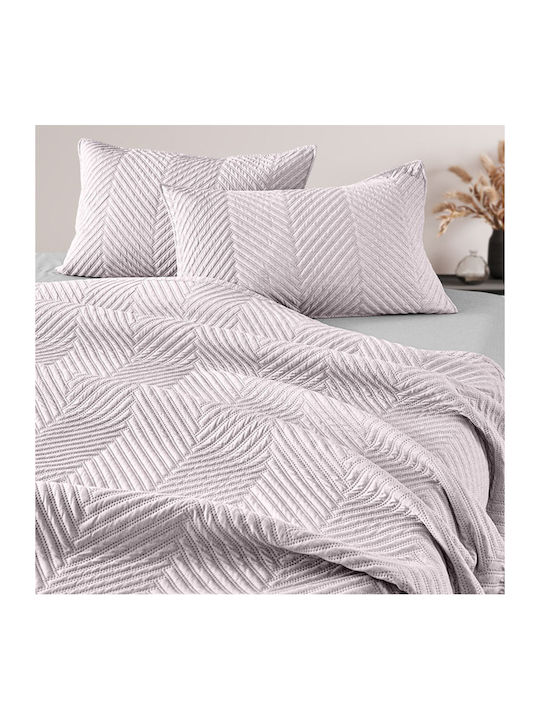 Guy Laroche Bone Set Coverlet Queen Size Microfiber Bone Sepia 250x240cm 3pcs