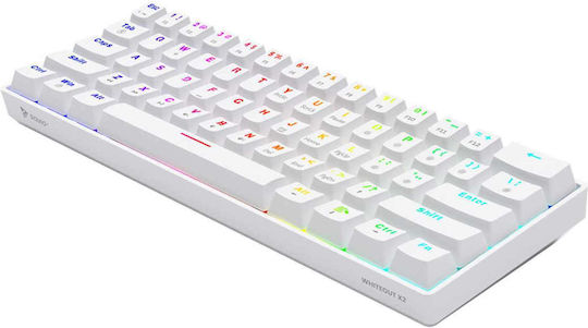 Savio WHITEOUT X2 Gaming Mechanical Keyboard 60% with Outemu Brown switches and RGB lighting (English US) White