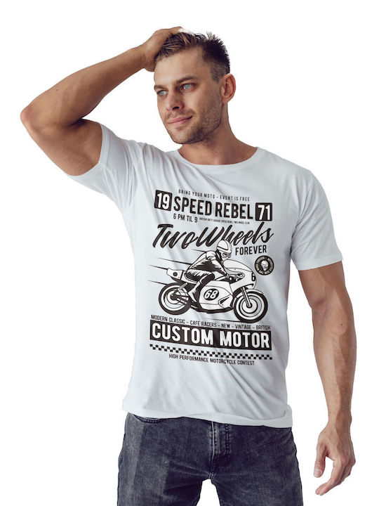 Pop Culture Two Wheels Forever T-shirt Λευκό