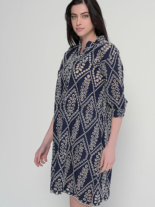 Fullah Sugah Mini Shirt Dress Dress Blue