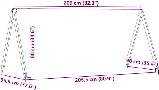 Bettgestell Bett Braun 209x95.5x88cm