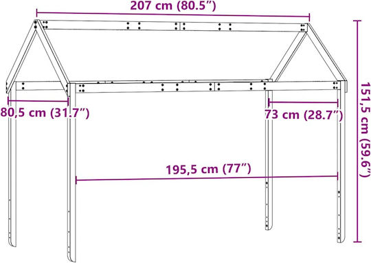 Bettgestell Bett Braun 207x80.5x151.5cm