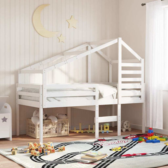 Bettgestell Bett Weiß 198x87x113cm