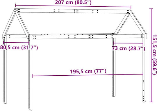 Беседка Легло Кафяв 207x80.5x151.5см