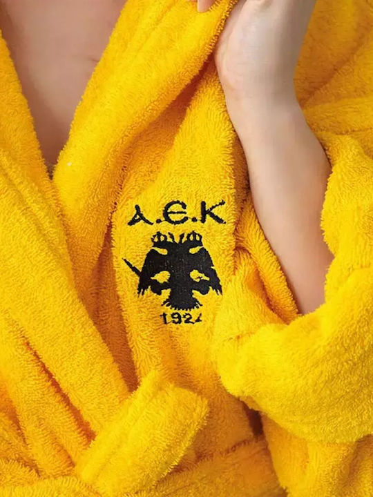 Palamaiki AEK Bathrobe with Hood Yellow 420gr/m²