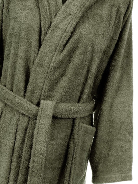 Dimcol 3010 Bathrobe with Hood Olive 420gr/m²