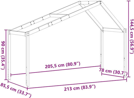 Bed Accessories Brown 213x85.5x144.5cm