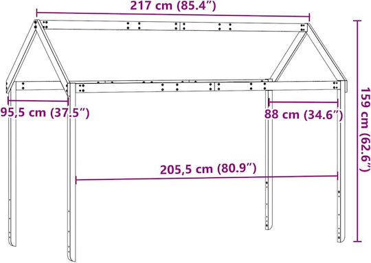 Κιόσκι Κρεβατιού Λευκό 217x95.5x159cm
