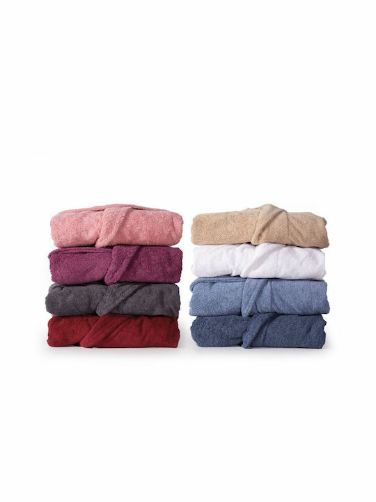 Nef-Nef Homeware Status Bathrobe with Collar Bordeaux 450gr/m² 010676