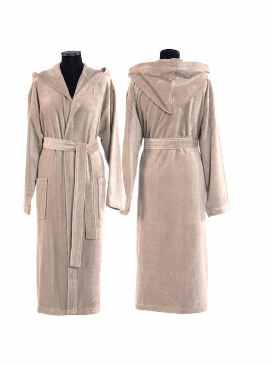 Nef-Nef Homeware Traffic Γυναικείο Μπουρνούζι με Κουκούλα Beige 360gr/m²