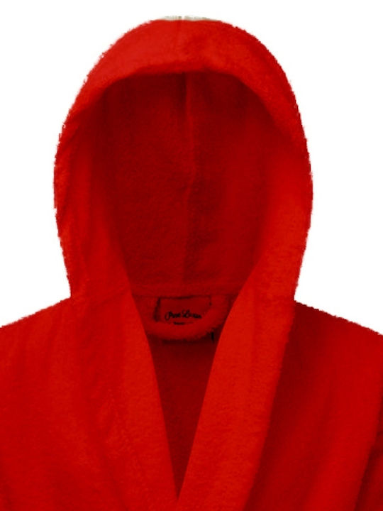 Le Blanc 7010787 Men's Hooded Bathrobe Red 420gr/m²