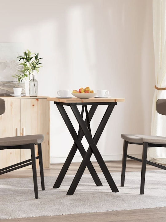 Round Table Dining Room from Solid Wood & Metal Coffee 50x50x75.5cm