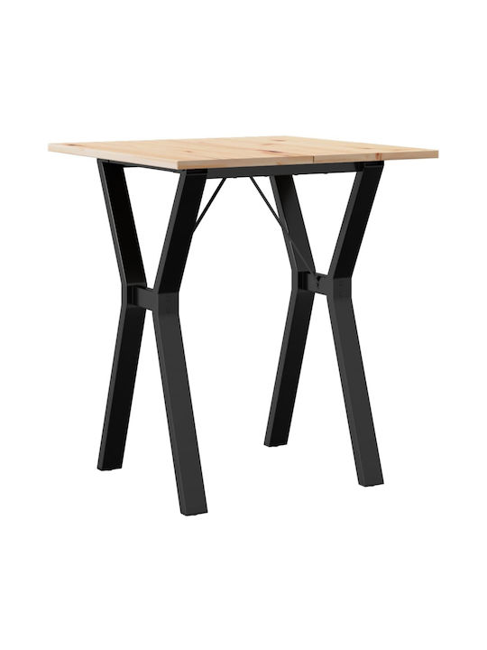 Square Table Dining Room from Solid Wood & Metal Coffee 60x60x75cm