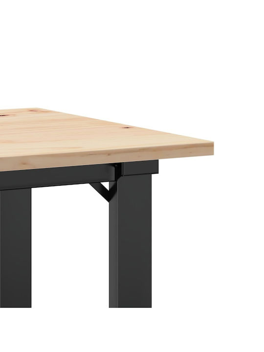 Dining Room Table from Solid Wood and Metal Brown 50x50x75cm