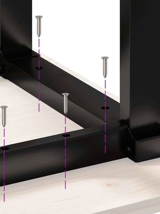 Masă Sala de mese din Lemn Masiv & Metal Maro 50x50x75.5buc
