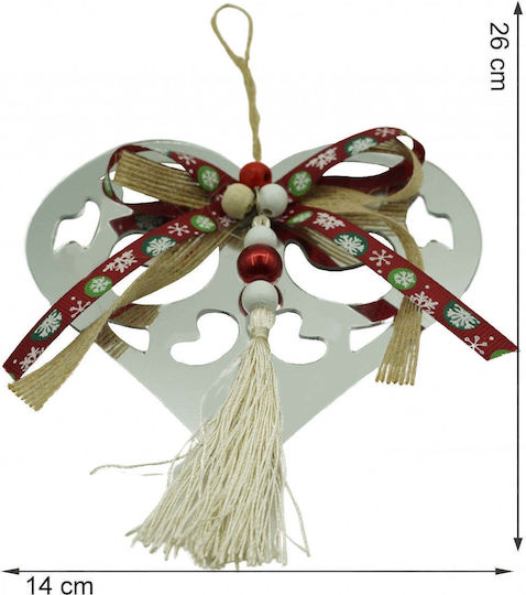Hängendes Herz Ornament Weiß 26x14cm