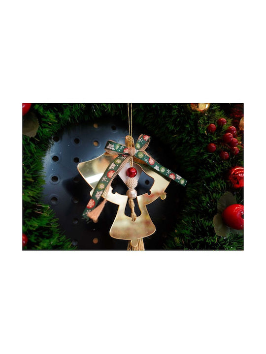 Hanging Bell Ornament Gold 26x14cm