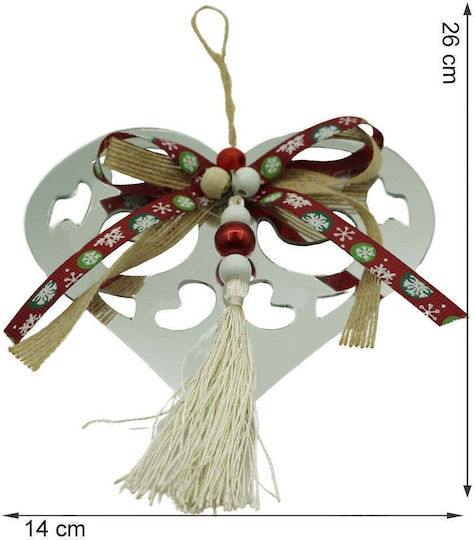 Hängendes Herz Ornament Weiß 26x14cm