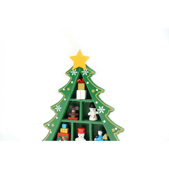 Decorațiune de Crăciun Lemn Braduleț 18cm. Verde