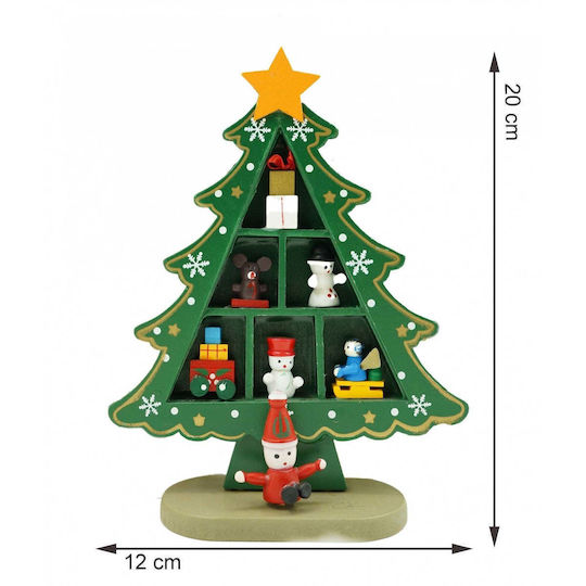 Decorațiune de Crăciun Lemn Braduleț 18cm. Verde